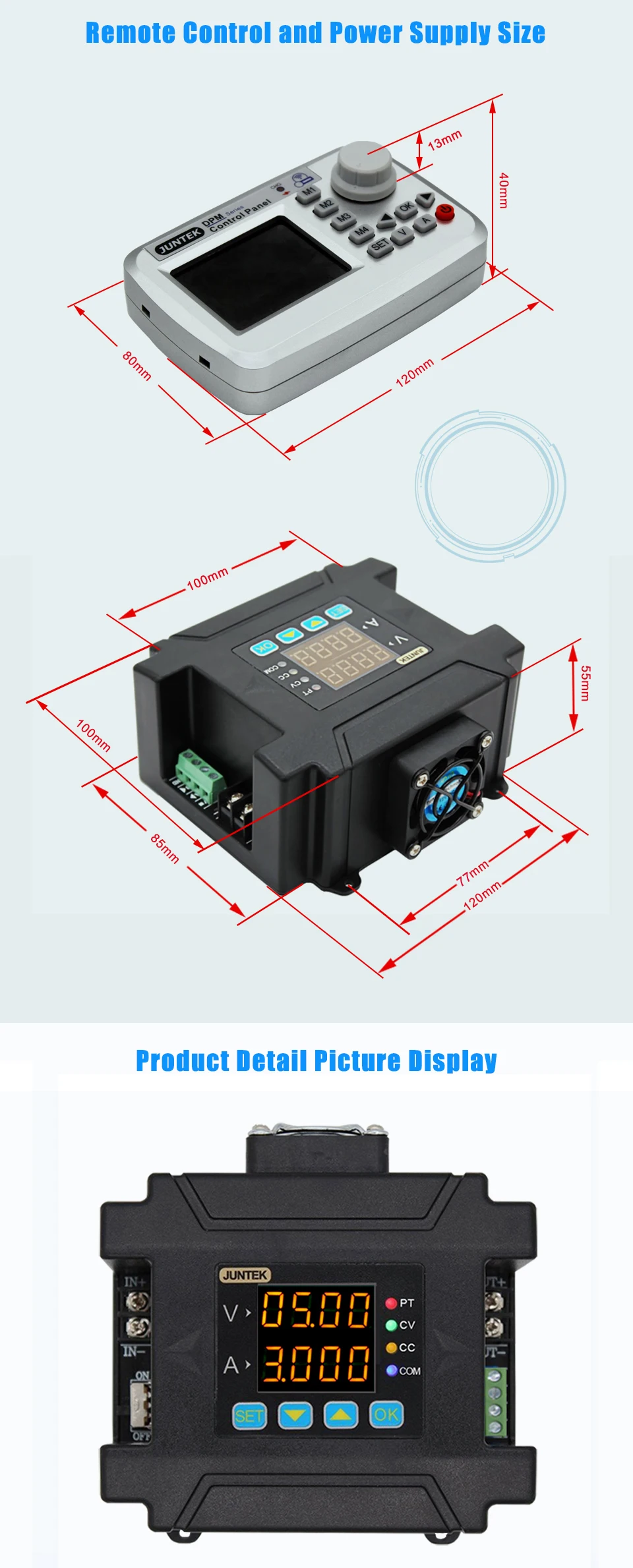 Juntek DPM8608 связи Питание бак Напряжение удаленного цифрового управления постоянным Напряжение ток DC-DC понижающий 60V 8A