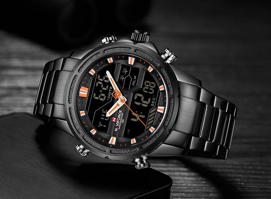 New NAVIFORCE Mens Analog Watch Luxury Fashion Sport Waterproof Quartz Wristwatch All-Steel Male Watches Clock Relogio Masculino -