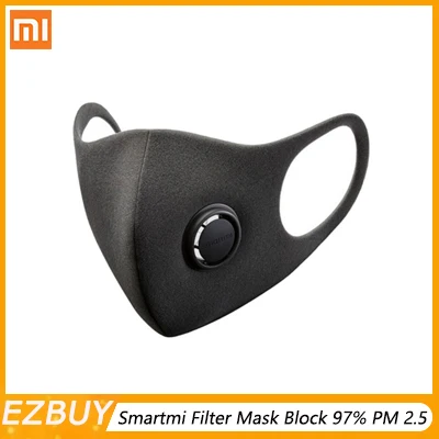 

Xiaomi Mijia Smartmi Filter Mask Block 97% PM 2.5 with Ventilating Valve Long-lasting TPU Material 3 PCS Filter Mask Smart Home