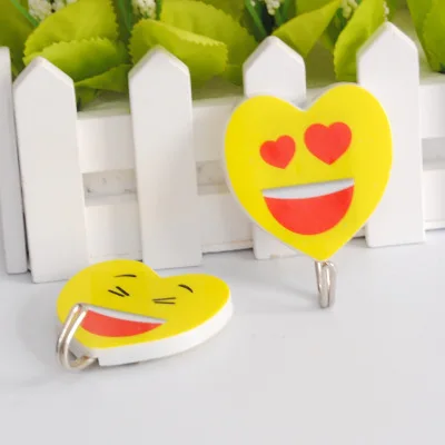 6sets/lot (3pcs/set ) smiley cartoon expression hooks Plastic creative personality hooks behind the door hooks Random expression
