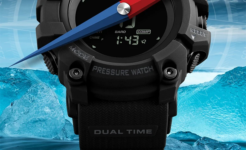 SKMEI Men Watch Sport Altimeter Pressure Thermomet Weather Pedometer Calories Compass Multifunction LED Digit Wrist Watches Men
