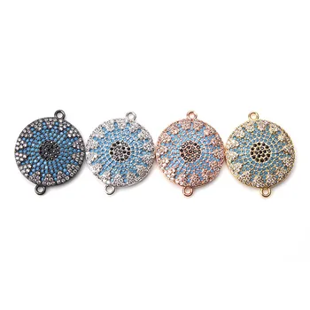 

1pc 19*24mm trendy Micro Pave CZ round charms necklace for women diy charms bracelet & bangle jewelry accessories findings