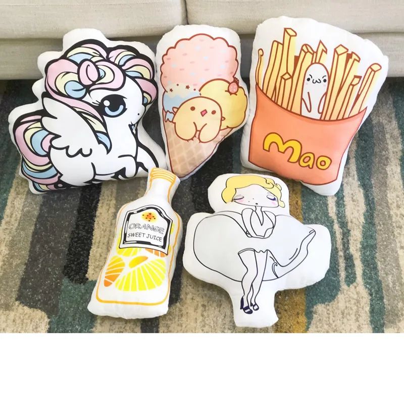 

Nooer Cartoon Ins Marilyn Monroe French Fries Ice Cream Stuffed Pillow Sofa Cushion Plush Toys Birthday Gift For Kids Girls