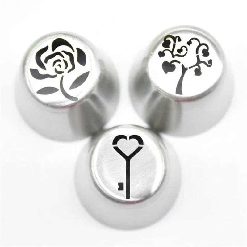 

Delfenfen 3PCS Valentine's Day Lover Dessert Decorators Stainless Steel Russian Icing Piping Nozzles Pastry Tips Cake Tools
