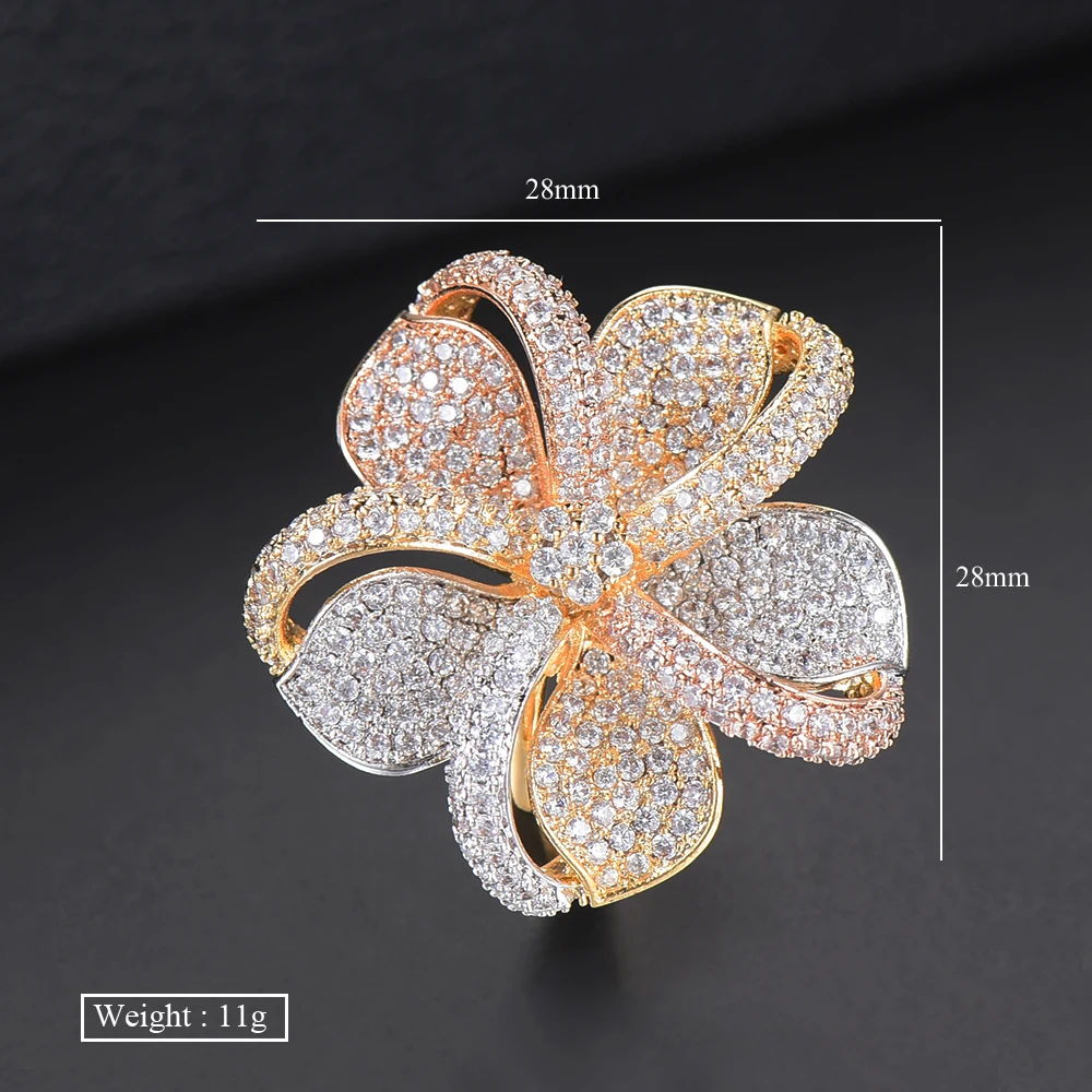 28*28 мм модный цветок Дубай обручальное кольцо ювелирные изделия, кольца на палец для женщин помолвка acero inoxidable joyeria Mujer