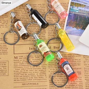 

New Wine bottle Key Chain mini car kry ring gift Keychain Bag Charm Accessories New Key Holder party jewelry