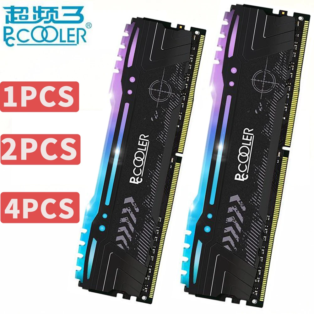 

pccooler 8GB 16gb PC Memory RAM Memoria Module Computer Desktop DDR4 PC4 8g 16g 2666Mhz 3000mHZ 3200Mhz DIMM 3000 3200 RGB