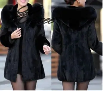 

Xnxee2019 autumn and winter new hooded faux fur coat women's imitation rabbit fur imitation fox fur women's coat S-4XL