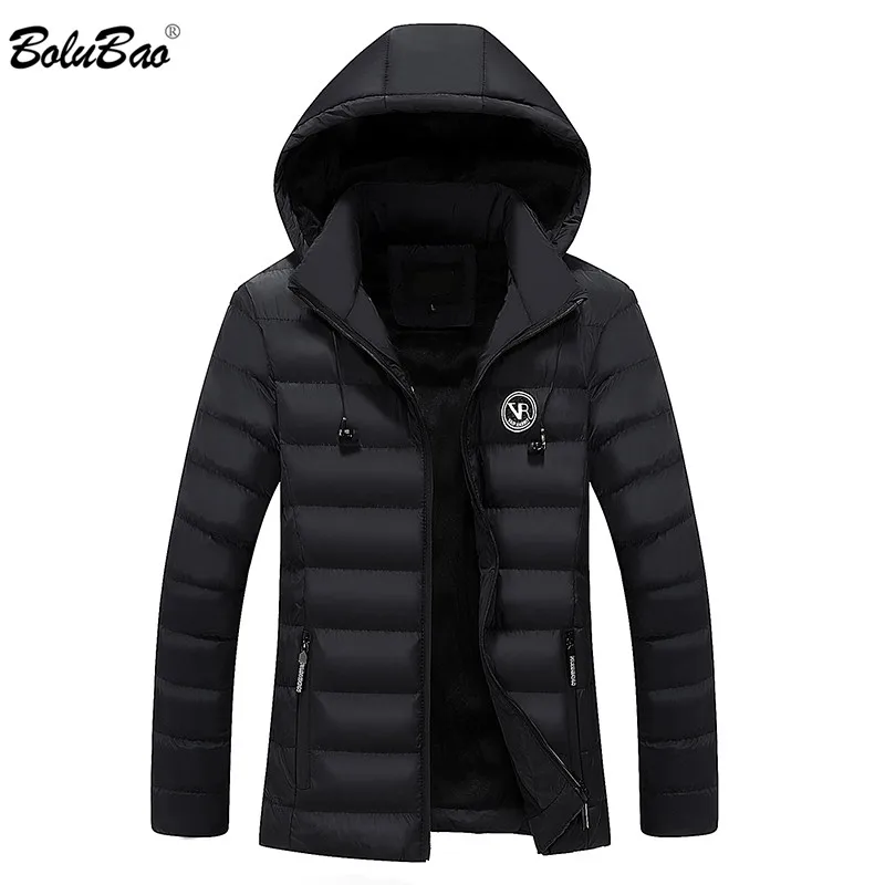 Мужская зимняя куртка BOLUBAO теплая с капюшоном и флисовой подкладкой|hooded parka|men