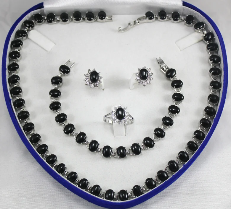 new designed black necklace earring bracelet ring(7-10#) jewelry sets(akk701) | Украшения и аксессуары