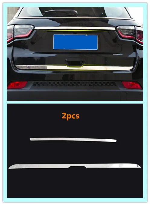 2017 2018 For Jeep Compass Rear Trunk Lid Cover Strip Molding Trim Steel 1 pcs