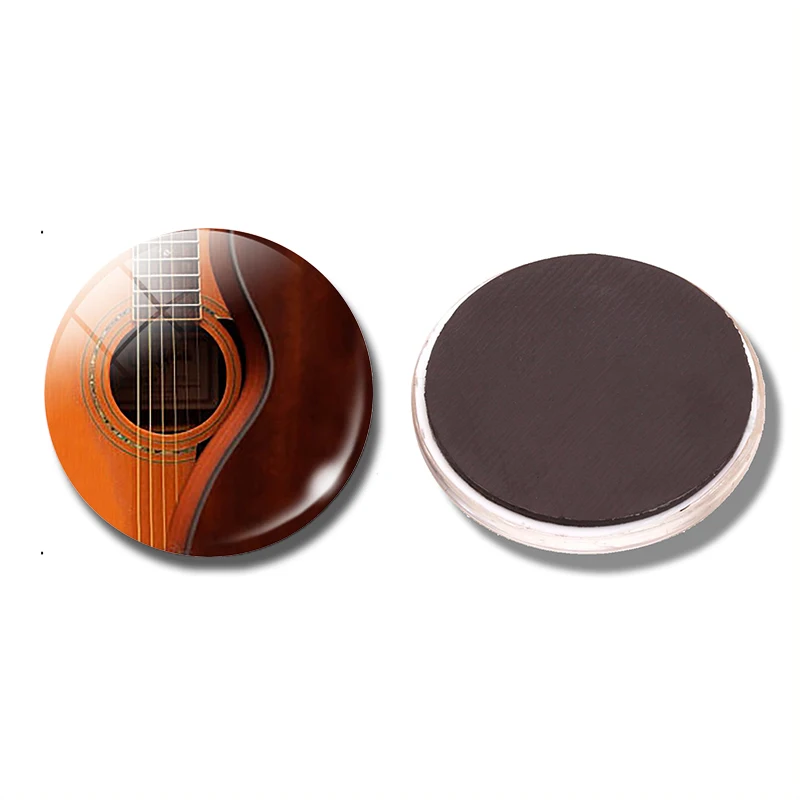 

Guitar Music 30 MM Fridge Magnet Acoustic Guitar Art Musician Glass Dome Magnetic Refrigerator Stickers Note Holder Home Decor