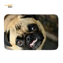 HUGSIDEA фланелевый ковер собака-мопс 3D печать ванная комната коврики для пола Противоскользящий кухонный коврик высокого качества Tapete Para Sala