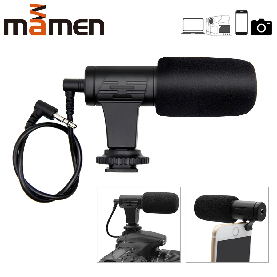 Стерео микрофон MAMEN 3 5 мм для камеры цифровой видеосъемки интервью Nikon Canon