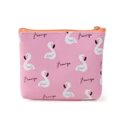 Горячие Для женщин Фламинго с изображением клубники мини кошелек на молнии сумка Кошельки для монет из искусственной кожи для девочек