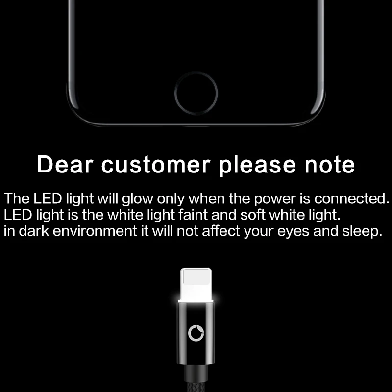 PZOZ LED الكابلات المضيئة سريع شاحن الهاتف المحمول 8 دبوس كابل يو اس بي ل iphone Xs ماكس Xr 6 s زائد X 8 7 5 SE 6 s باد كابل شحن 2 m