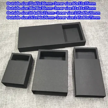 

30Pcs/lot White/Black/Kraft Gift box Retail Vintage Kraft Paper Drawer Box, Blank Folding Carton Box for Candy/Toy/Perfume