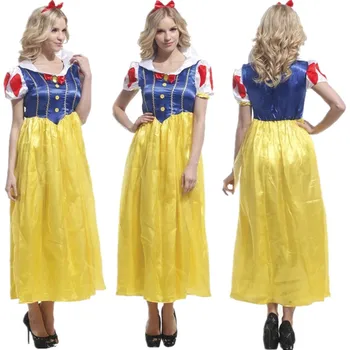 

Free Shipping Christmas Carnival Halloween Adult Cosplay Clothes Snow White Costume Women Fantasia Princess Fancy Dress