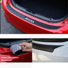 Accessori Per auto Per NISSAN Micra DELL’UNITÀ di elaborazione in pelle In fibra di Carbonio Styling Dopo la guardia Paraurti Posteriore Tronco Piastra di Protezione