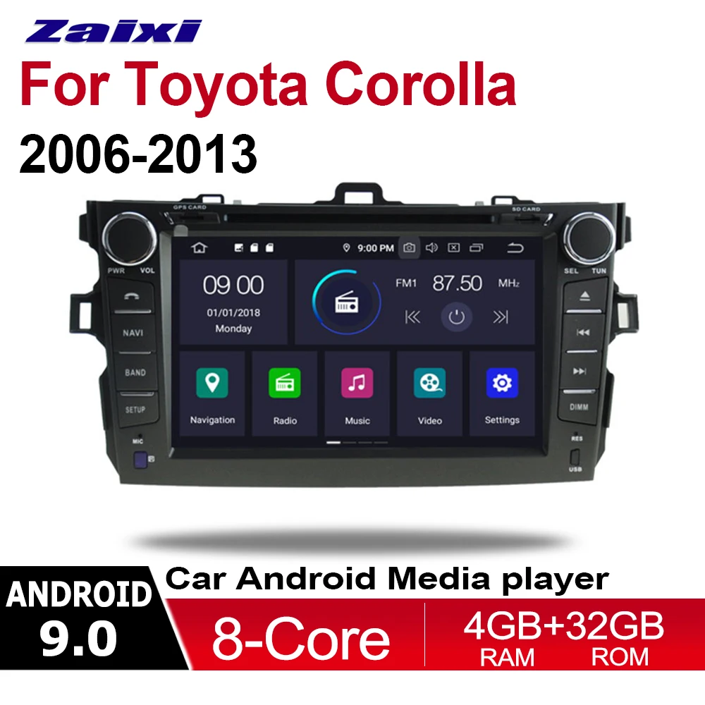 

ZaiXi For Toyota Corolla 2014~2017 2 DIN Car Android 9 GPS Naviation Multimedia system Bluetooth Radio Amplifier WIFI HD Screen