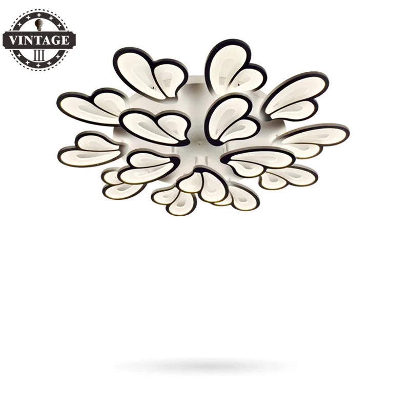 

Vintagelll LED Ceiling Lights Fixtures For Dining Living Room Home Bedroom Lighting Black White Color With Remote Lamp AC85-265V