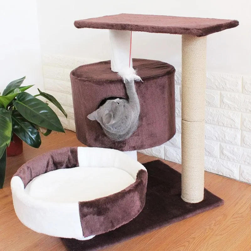 HEYPET забавный плюшевый Когтеточка для кошек Дерево игрушка для домашних животных мышь Когтеточка скалолазание рама мебель для кошек продукт для домашних животных