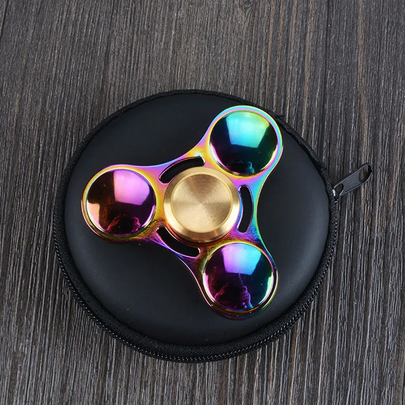 

Doub K 10pcs/lot finger Spinner alloy Tri-Spinner sliding puzzles fidget For Adult Anxiety Stress Relief New toys hand spiner