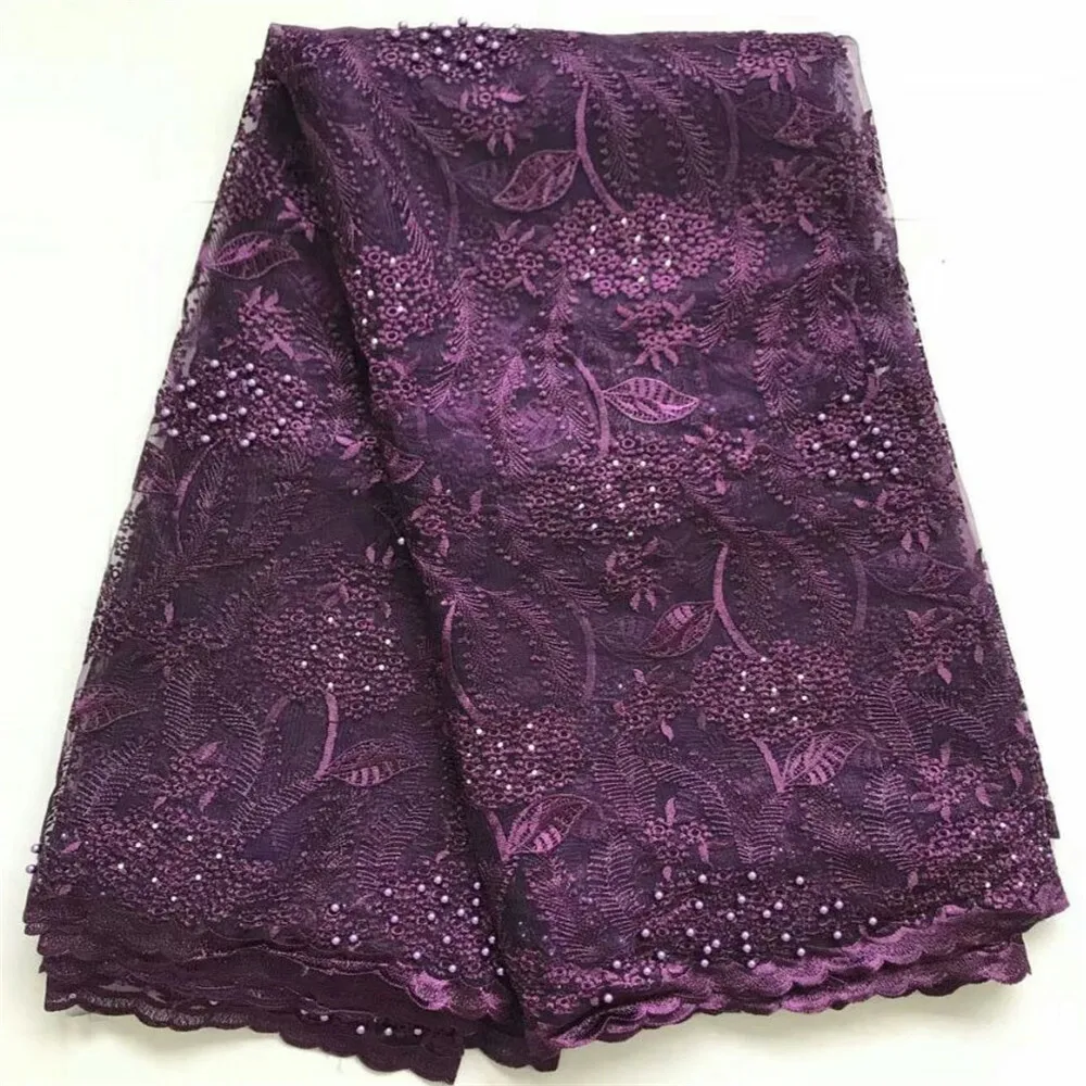 Hot Selling Burgundy Dress Beaded Embroidery Net Lace African French Fabric For Nigeria Party X674-1 | Дом и сад