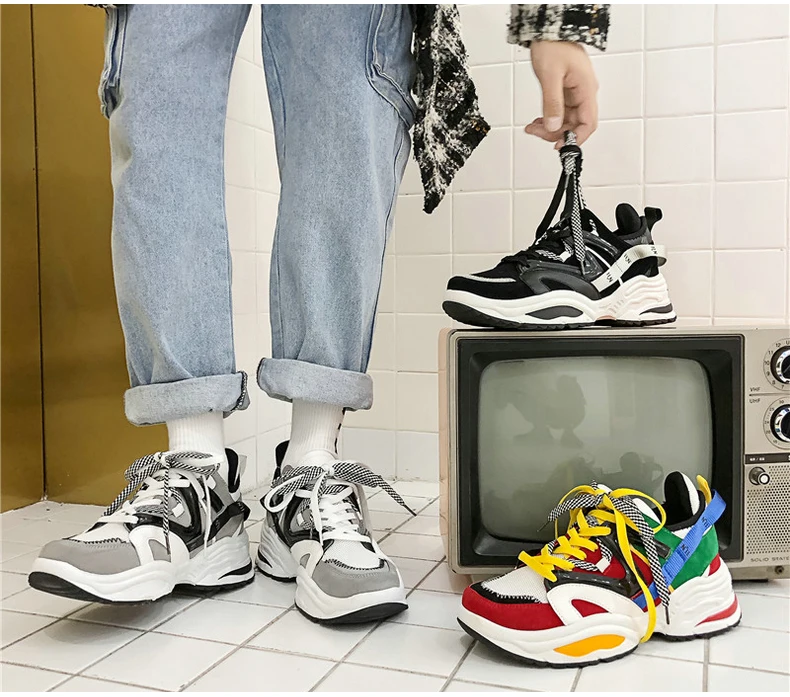 Men's Shoes Luxury Trainers Sneakers Dad Shoes Men Winter Classic High Platform Chunky Sneaker Black And White Sneakers Men Shoe (5)