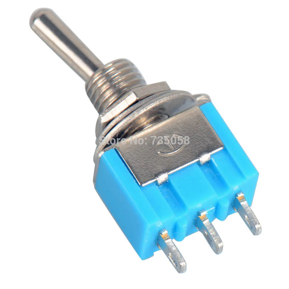 10 teil/los Blau Mini MTS-102 3-Pin SPDT ON-ON 6A 125VAC Miniatur Kippschalter 10 teil/los Blau Mini MTS-102 3-Pin SPDT ON-ON 6A 125VAC Miniatur Kippschalter