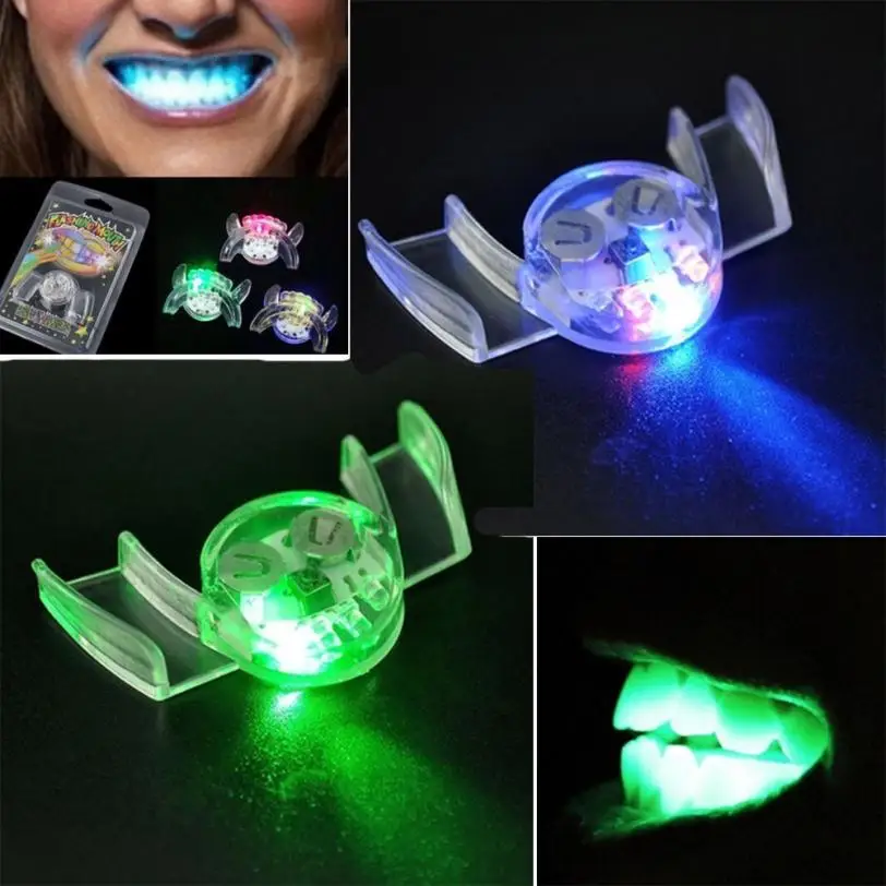 Flashing LED Light Up Mouth Braces Piece Glow Teeth For Halloween Party