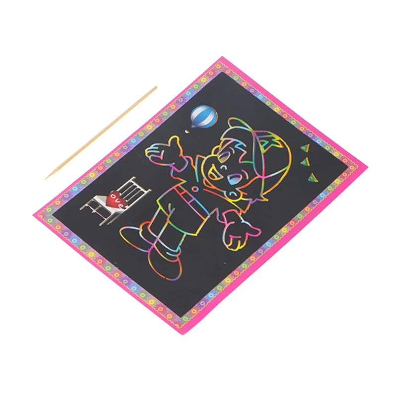 Magic Kids Rainbow Scratch Art Painting Book Scratching Paper Education handmade diy picture book child cartoon doodle draw pad Magic Kids Rainbow Scratch Art Painting Book Scratching Paper Education handmade diy picture book child cartoon doodle draw pad