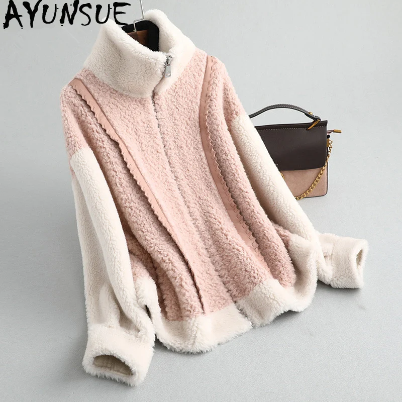 

AYUNSUE Real Fur Coat 2019 Autumn Winter Jacket Women Real Wool Coats and Jackets Women Korean Outwear Chaqueta Mujer MY3650