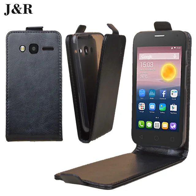 Best Price Leather Case For Alcatel OT-4034D Pixi 4 (4.0) Flip Cover Cases For Alcatel One Touch Pixi 4 4.0 4034D Phone Bags J&R Protecti