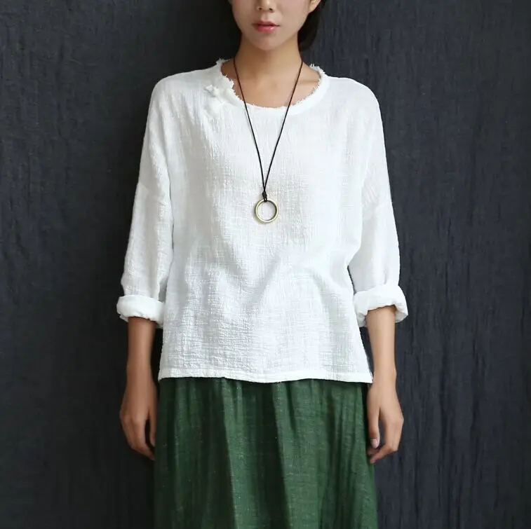

100% Cotton Blouse Shirt 2018 Spring Summer New Women's Soft And Breathable Blusa Long Sleeve Loose Casual White Shirts Tops