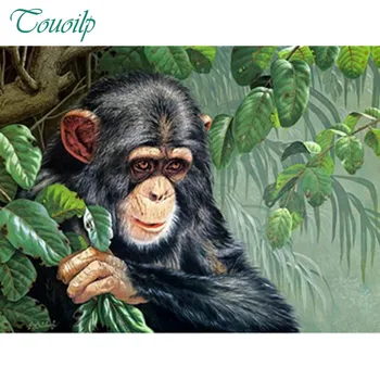 

Diamond Embroidery Animals 5D DIY Diamond Painting Full Square round Picture Of Rhinestone Monkey Diamond Mosaic Gorilla