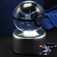 3D Карманный мяч с монстрами резной хрустальный шар светодиодный Поворотная лампа держатель Покемон украшение дома