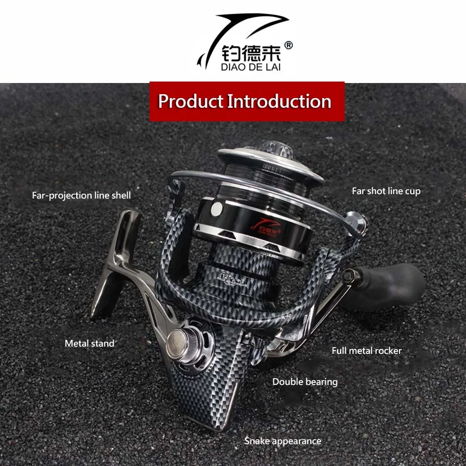 

High-end FDDL Type 13 Bearing All-Metal Tube Snake Serpentine Spin Reel Large General Wheel Fishing Reel carretilha para pesca
