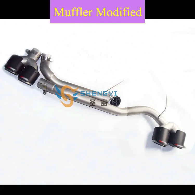 

Good Quality one set Carbon Fiber Muffler Tips Exhaust Pipe fit BMW 5 Series 520LI,523,525,530 modified with M5 Bumper