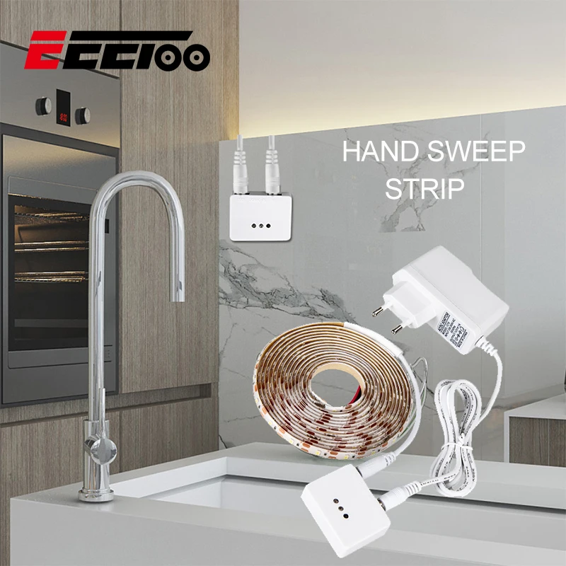 

EeeToo LED Night Light with Hand Sweep Motion Sensor Switch Flexible 1M 2M 3M 4M 5M LED Strip for Home Lamp Light Plug in EU US