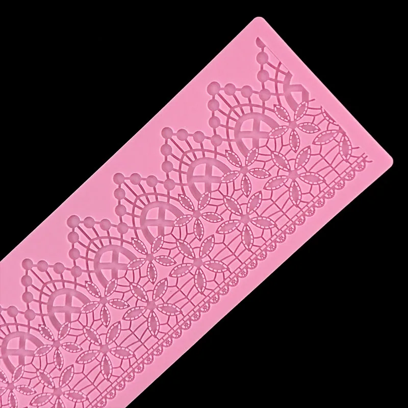 

New Development Flower Pattern Cake Border Decoration Silicone Mat Fondant Cake Decorating Tools Silicone lace mold LH-1064