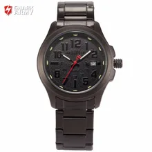 Shark Army Luxury Brand Auto Date Display Full Stainless Steel Band Relogio Analog Clock Men Quartz Sports Military Watch/SAW123