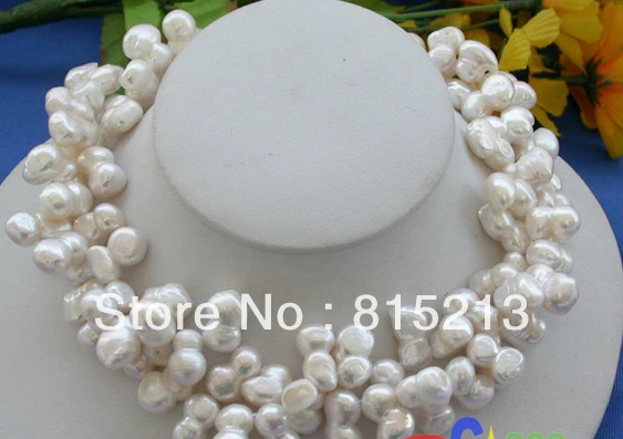 

ddh00751 2ROW 16" 17MM WHITE BAROQUE DOUBLE FW CULTURED PEARL NECKLACE 28% Discount