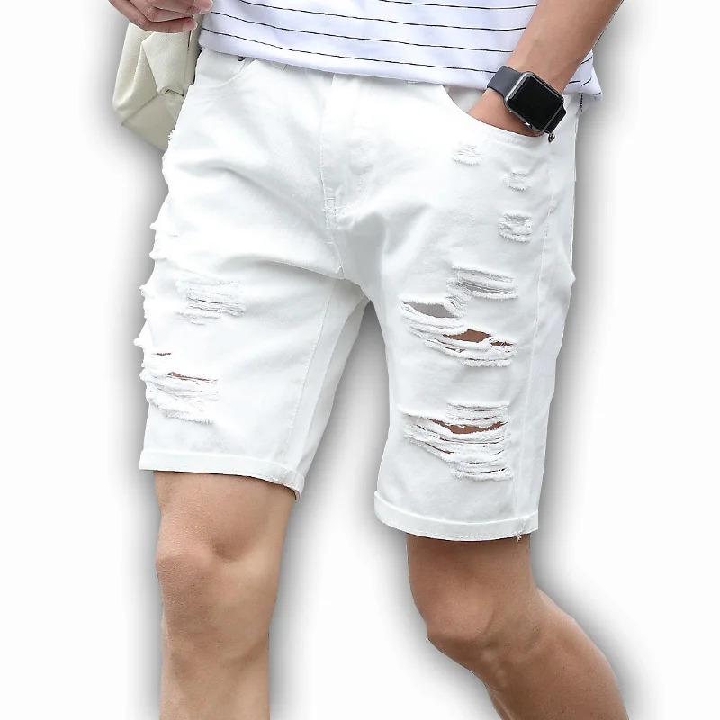 Ripped Denim Shorts Men Reviews - Online Shopping Ripped Denim Mens Denim Shorts Slim Regular Casual Knee Length Short Hole Jeans Shorts For Men 2017 New Summer White Blue - Ripped Denim Shorts Men Reviews - Online Shopping Ripped Denim