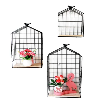 

Home Decor Shelf Wall Storage Rack Magazine Flower Pot Rack Storage Holder Metal Iron Cafe Shop Decoration Display Racks Shelf