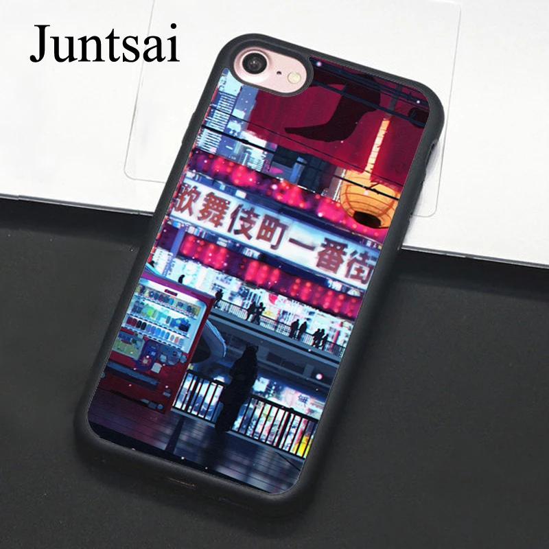 Juntsai Cyberpunk City Japanese Streets TPU Mobile Phone