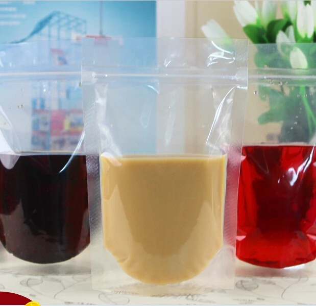 Thick Transpa Ziplock Beverage Bags Packaged Drinks Juices Milk Thick Transpa Ziplock Beverage Bags Packaged Drinks Juices Milk Tea Coffee Food 13cm 20cm 80pcs