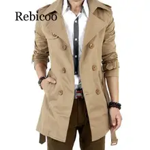 Trench Coat Men Autumn Spring Double Breasted Men Outerwear Casual Coat Men's Jackets Windbreaker Mens Trench Coat