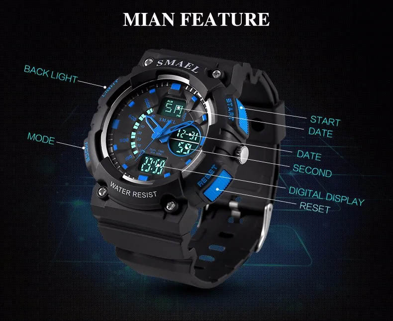 Estilo militar do exército Men Watch Data