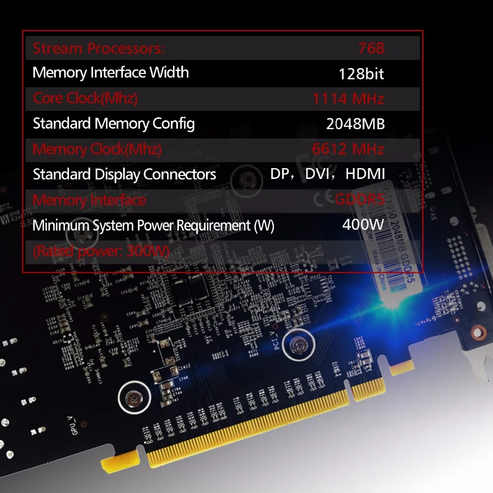 Discount Graphic Card PCI-E GTX950 GPU 2G DDR5 for nVIDIA Geforce Game Computer PC 5